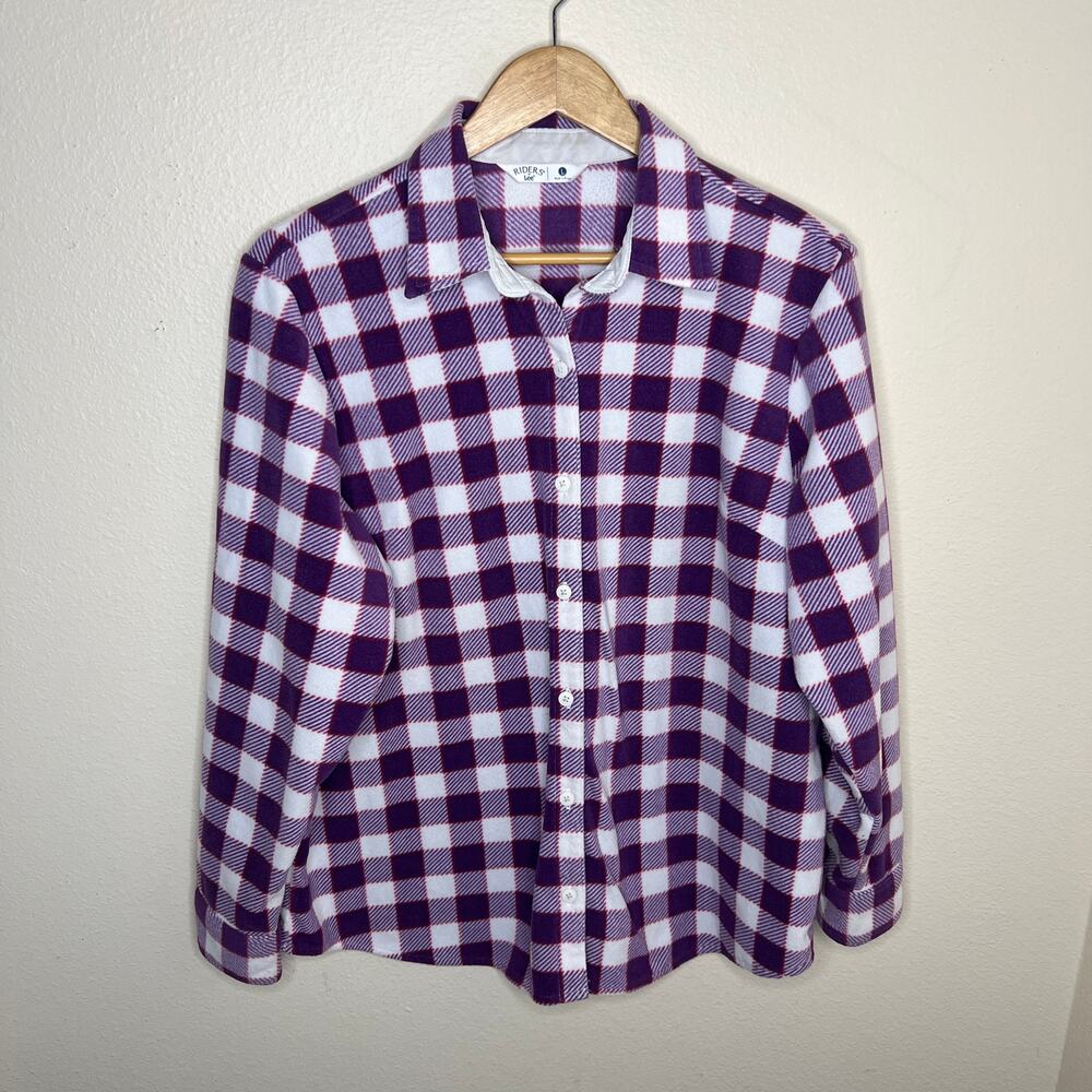 Riders by Lee Berry and White Checkered Button Up Long Sleeve Large